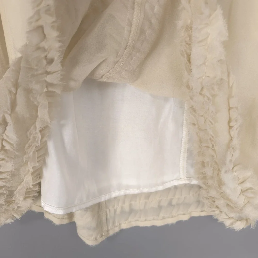 KNITTED DOVE Women's Knee Length Dress LARGE 100% Silk Ivory Sleeveless K92004‎